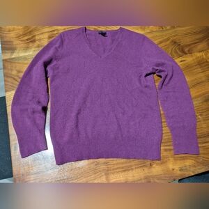 Only Mine by Nordstrom - V-Neck Cashmere Sweater | Medium Petite | Purple